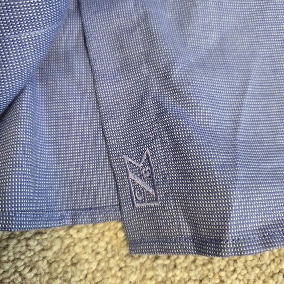 Blue Check Button Down Shirt Cutter & Buck Long Sleeve Women MEDIUM 100% Cotton - Picture 2 of 14